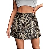 Floerns Women's Casual Split Hem High Waist Denim Skorts Skirt Shorts