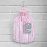 Revitale Luxury 2 Litre Hot Water Bottle with Soft Faux Fur Cover Baby Pink view 6