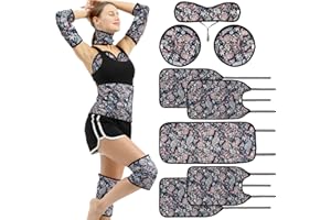 KANAV 8 Piece Castor Oil Pack Wrap Set, 100% Organic Cotton Lined Reusable Castor Oil Compress Packs for Liver Detox Insomnia Constipation and Inflammation, Organic Castor Oil Wrap for Womens Gifts