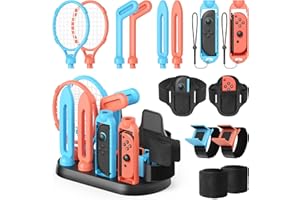 Switch 2 2025 & Switch 1 Sports Accessories Bundle for Nintendo Switch 2 2025/1/OLED with Organizer Station,MENEEA Family Par