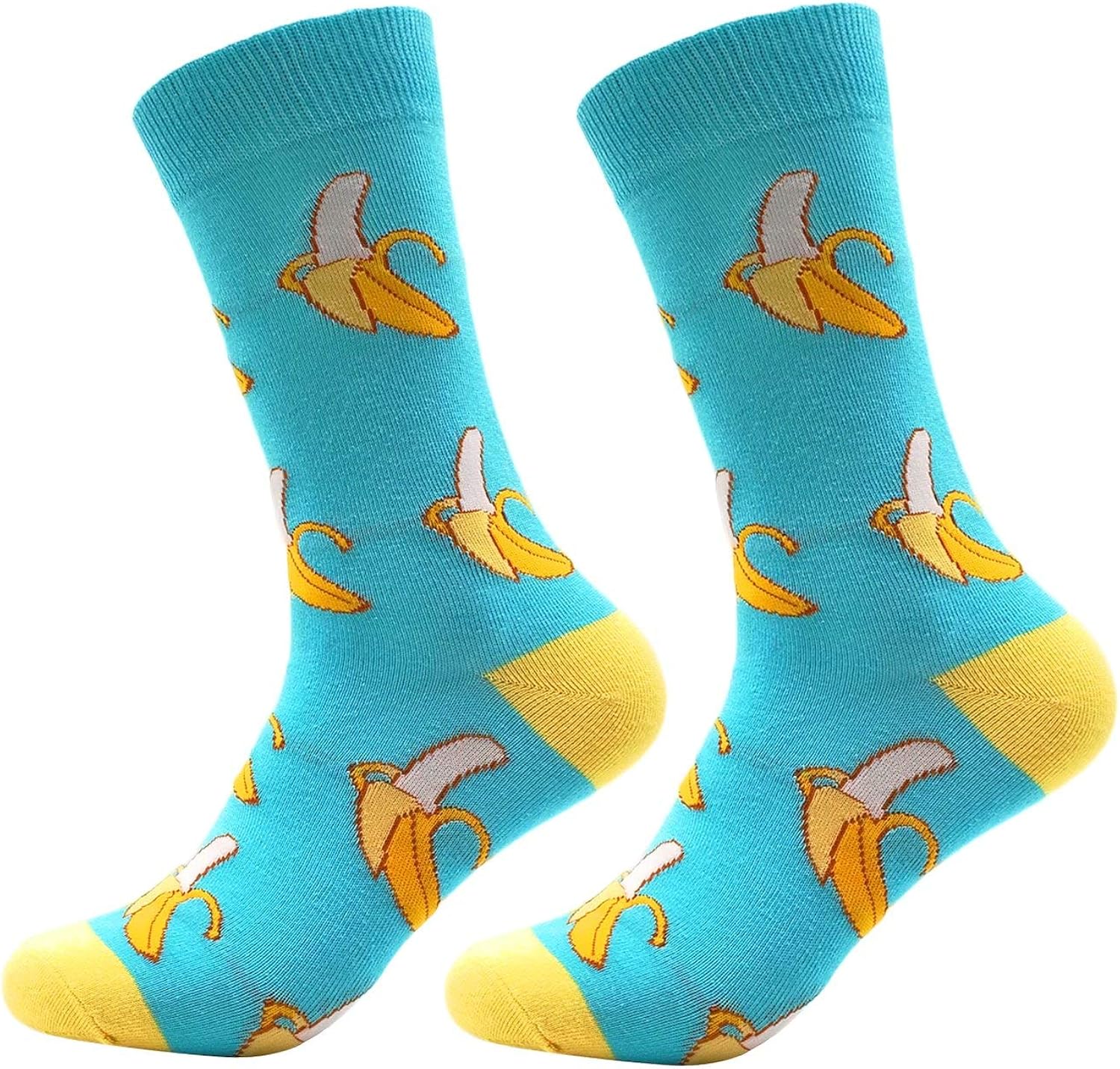 Fun Colorful Socks Combed Cotton Stockings Mid Calf Art Patterned Funky Happy Sock Packs, 12 Pairs1204, Free Size US 6-11: Clothing