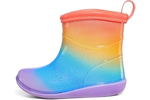 K KomForme Toddler Rain Boots Baby Easy-on Rain Shoes Lightweight Waterproof for Boys and Girls