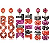 Halloween Earrings Set for Women Beaded Boo Ghost Pumpkin Earrings Cute Candy Corn Drop Dangle Earrings Halloween Jewelry Gifts Costume Party Accessory