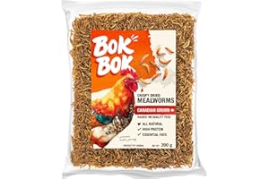 Dried Mealworms 200g, Raised in Canada on Quality Feed, for Chickens and Birds, Hamsters, Reptiles, Fish