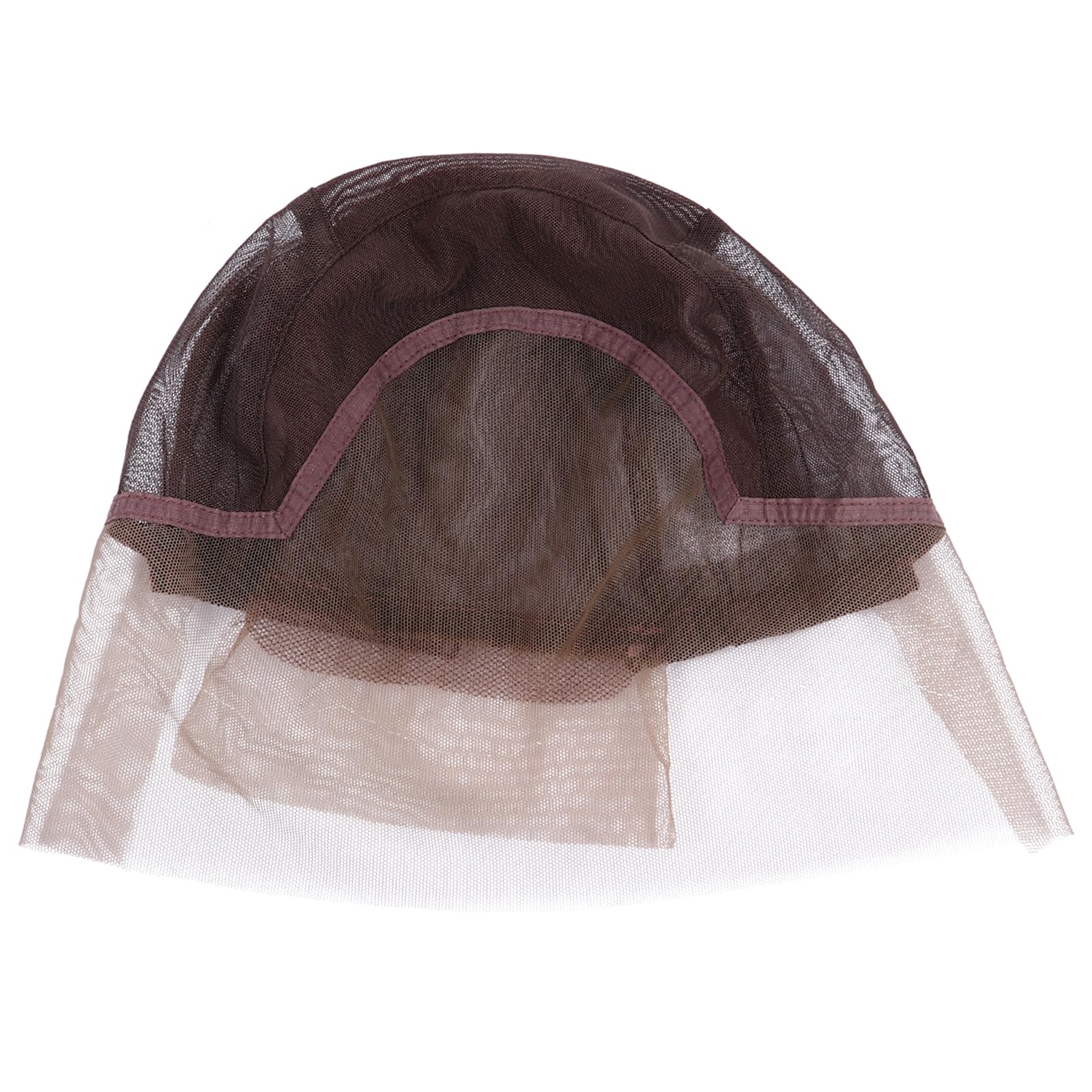KALLORY Lace Wig Cap with Adjustable Strap Knotting Ventilating Wig Base Foundation for Hair Wig Making Tool Supplies Coffee