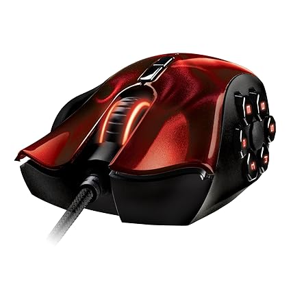 Razer Naga Hex - Ergonomische MOBA Gaming Maus (5.600 dpi, 11 programmbierbare Taste in Rot)