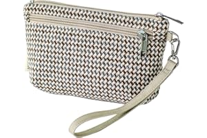 BBORGDC Small Wristlet Wallets for Women, Zip Clutch Bag with Wristlet Pouch, 3-Zipper Original Design