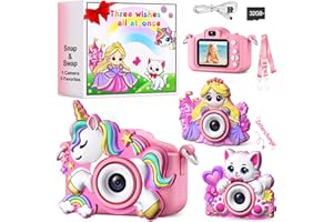 Kids Camera for Girls Toys Gifts: 3 4 5 Year Old Girl Gifts Small Children Selfie Digital Pink Camera for Kids, Christmas Bir