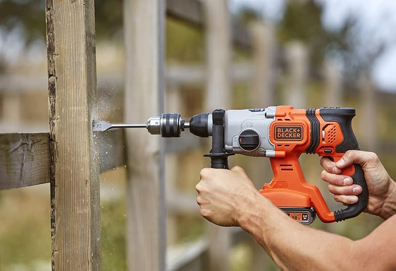 Marteau perforateur SDS-Plus 18V sans fil, énergie de frappe 1,2J, 3 modes, inclut une mèche à béton de 6mm et une boîte de rangement, BCD900B-XJ