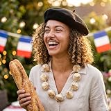 FNA FASHIONS French Fancy Dress Set Beret Moustache Garlic Garland Black view 4