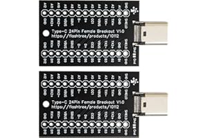 naughtystarts USB Type C Breakout Board Female 24Pin Full Pins Output USB C Interface Replacement (Pack of 2pcs)