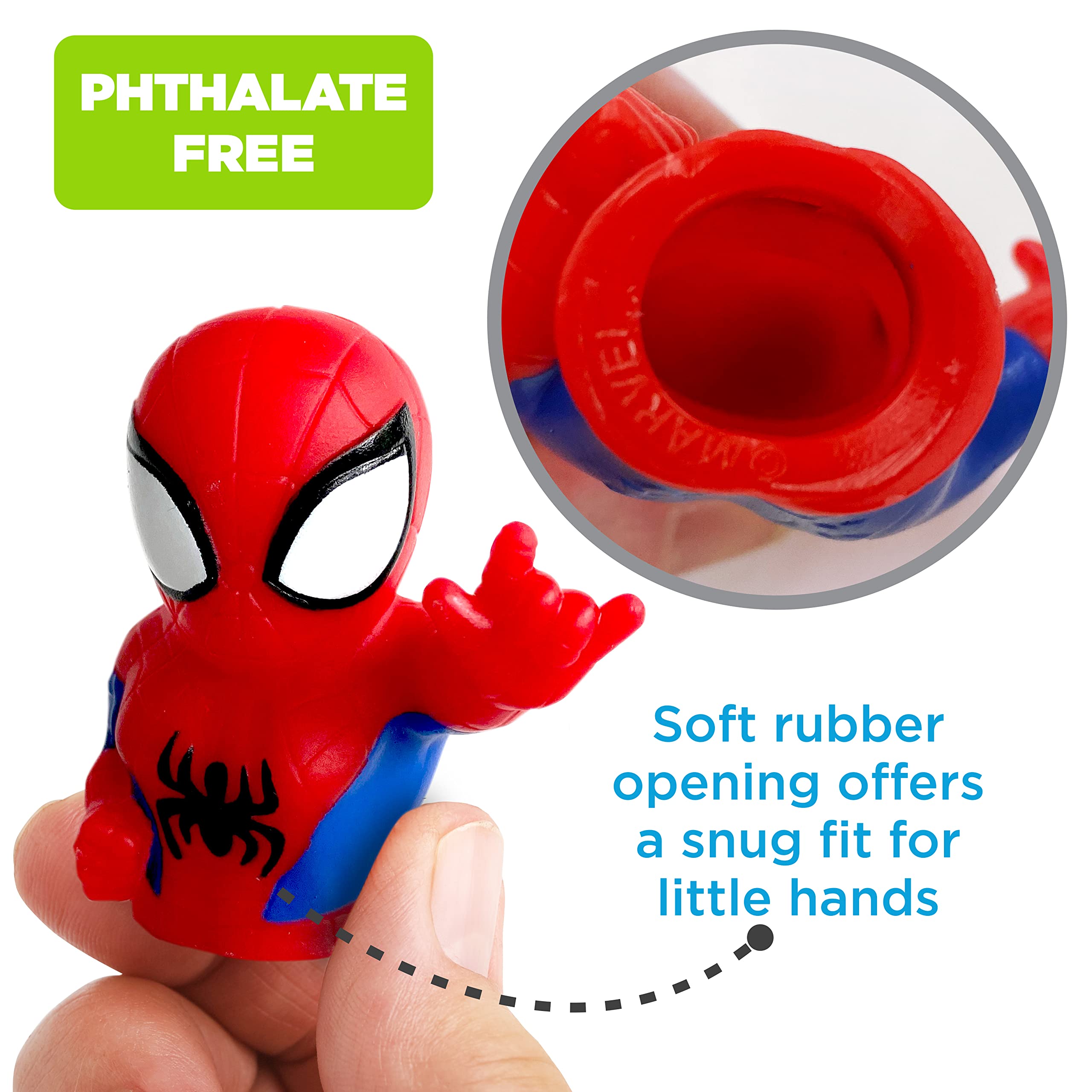 Ginsey Spidey and His Amazing Friends 5 Piece Finger Puppet Set - Bath Toys, Party Favors, 1.0 Count, 0.145 pounds