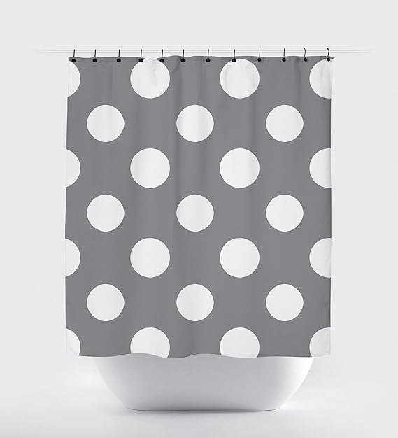 Gray Polka Dot Shower Curtain 71x74in (Standard) Kitchen