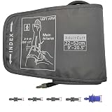 Extra Large Cuff Compatible with Omron 9"-20.5" Inches (22-52CM) XL Blood Pressure Adult ARM BP Replacement Cuff for Big ARM, Grey (Extra Large+ 5 Connectors)
