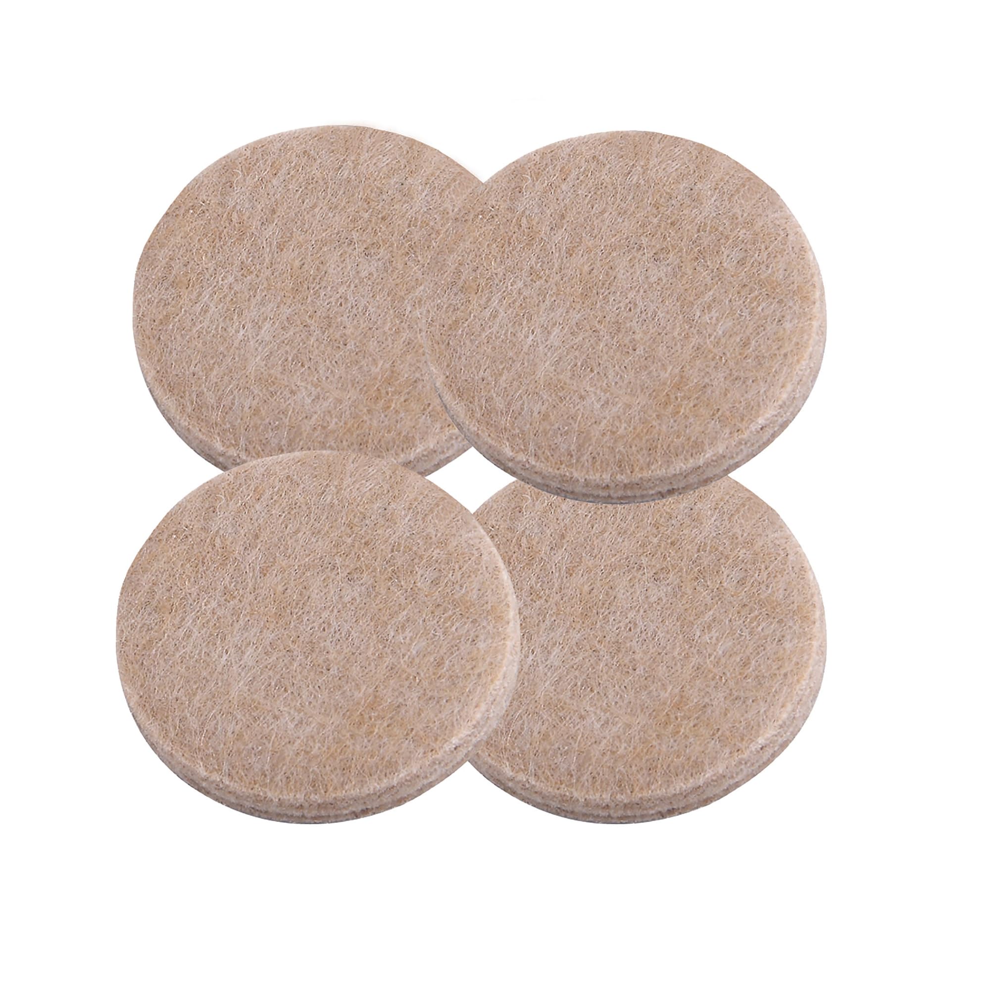 Felt Gard 50mm Round Furniture and Floor Protection Pads, for Chair, Table, Sofa, Bed Feet to Protect Hardwood Floors, Pack of 4