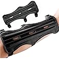 Archery Arm Guard, Archery Bracer/Archery Cowhide Leather Forearm Protector w/Bow Range with 3-Strap Buckles, Arm Guard for Archer Hunter