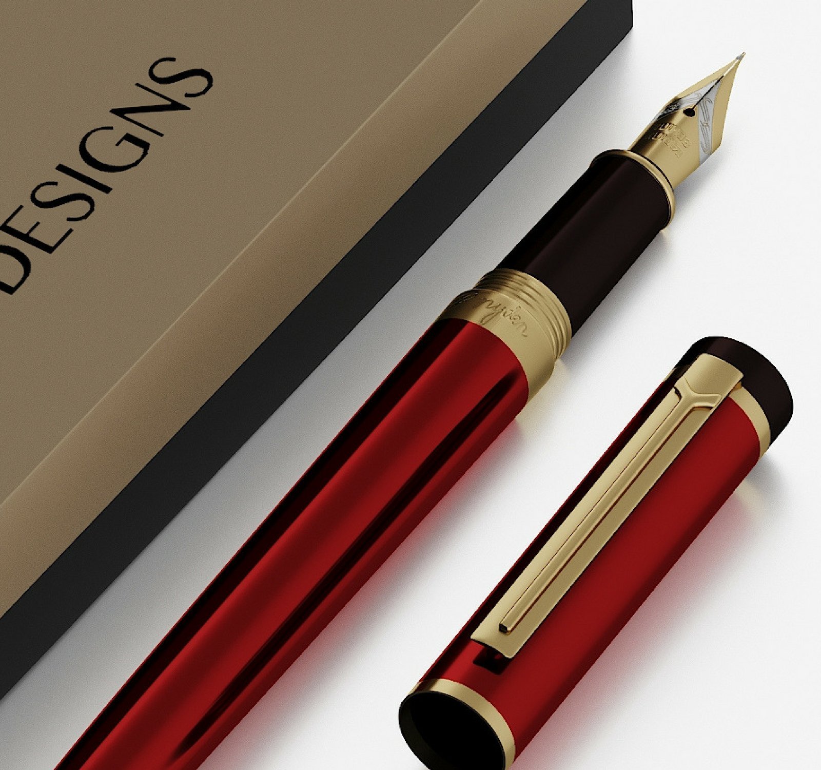 Dryden Designs Fountain Pen Medium Nib, Includes Gift Box and Ink