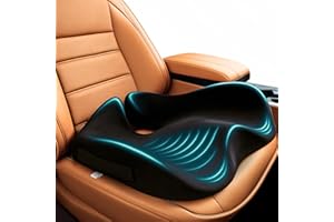 SitCushion Car Seat Cushion for Long Driving, Extra Large Memory Foam Seat Cushion for Sciatica Pain Relief, Car Essentials Orthopedic Pillow for Back Support, Tailbone Pain Relief Cushion (Black)