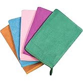 PHOGARY 5 Pack Microfiber Face Cloths, 6"x8" Fast Drying Bath Mitts Washcloth, Super Absorbent Soft Lightweight Towel Body Facial Cloths Small Wash Mitt for Travel Showering Washing Face