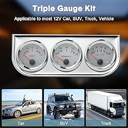 BREADEEP 52mm 3 in 1 Car Auto Gauge Kit