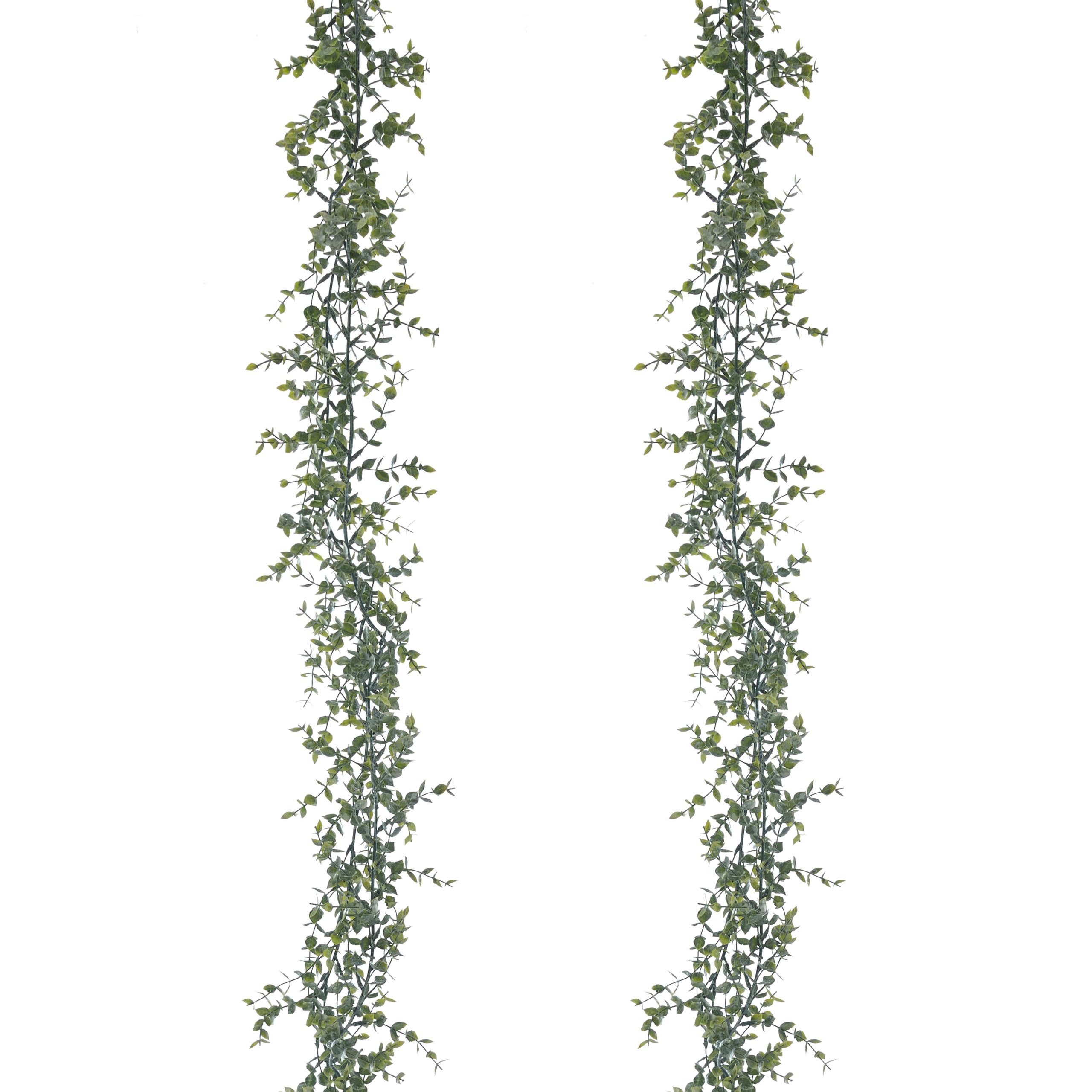 Photo 1 of 2 Pack Faux Eucalyptus Garland Greenery Hanging Artificial Vines Fake Eucalyptus Plants for Home Wall Decor Wedding Decoration 5.9Feet Vines, with Cream