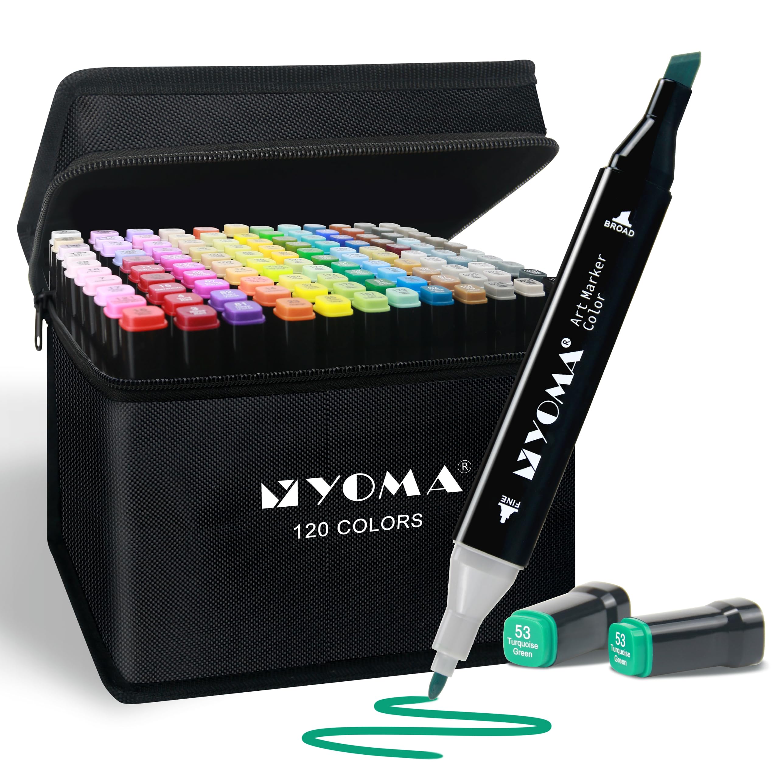 Y YOMA 120 Colors Alcohol Markers Dual Tip Markers