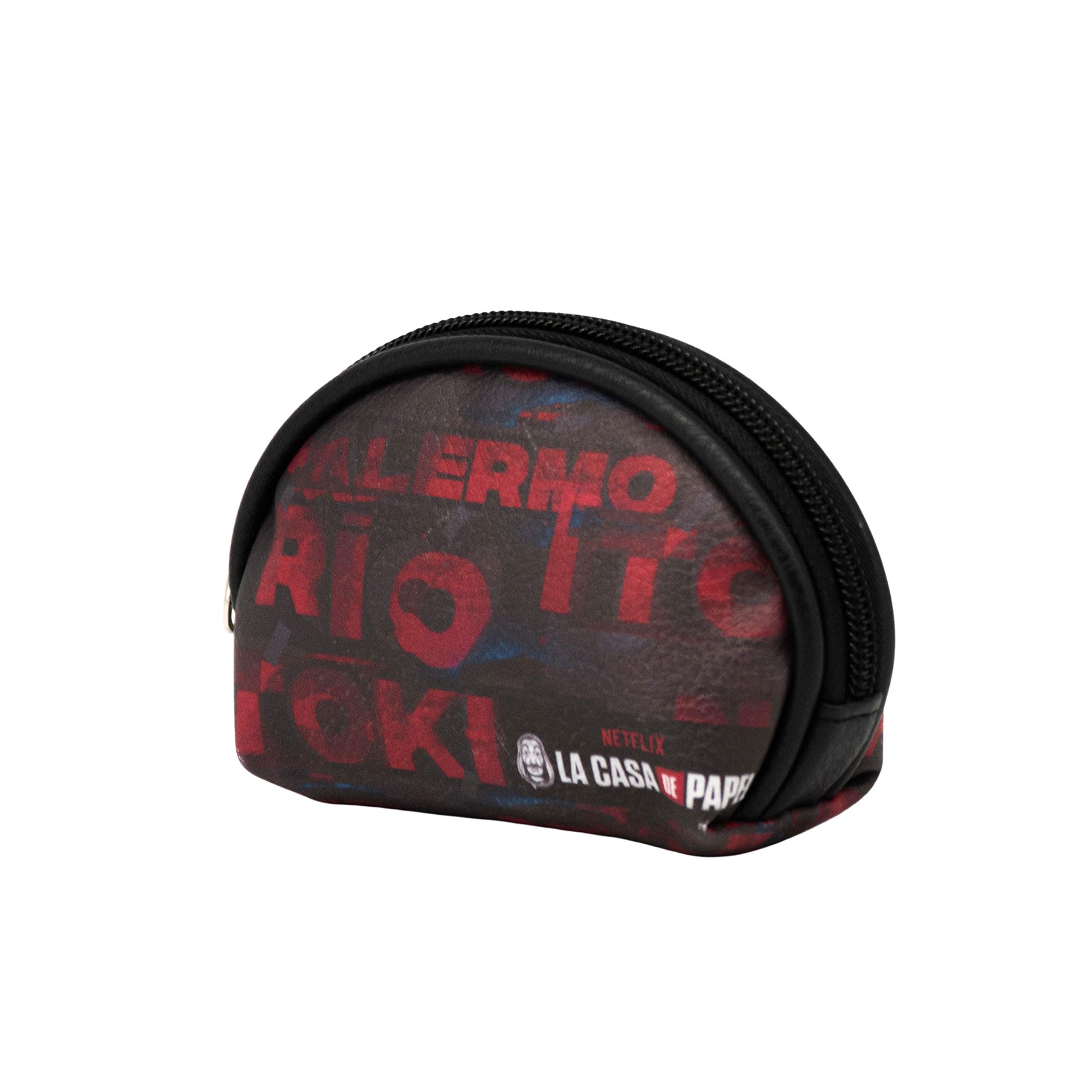 Money Heist Cities-Oval Coin Purse, Red, 11.5 x 9 cm