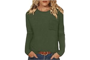 Frostluinai Waffle Knit Tops Womens Dressy Casual Long Sleeve Crew Neck Tops Tee Blouse Teacher Outfits