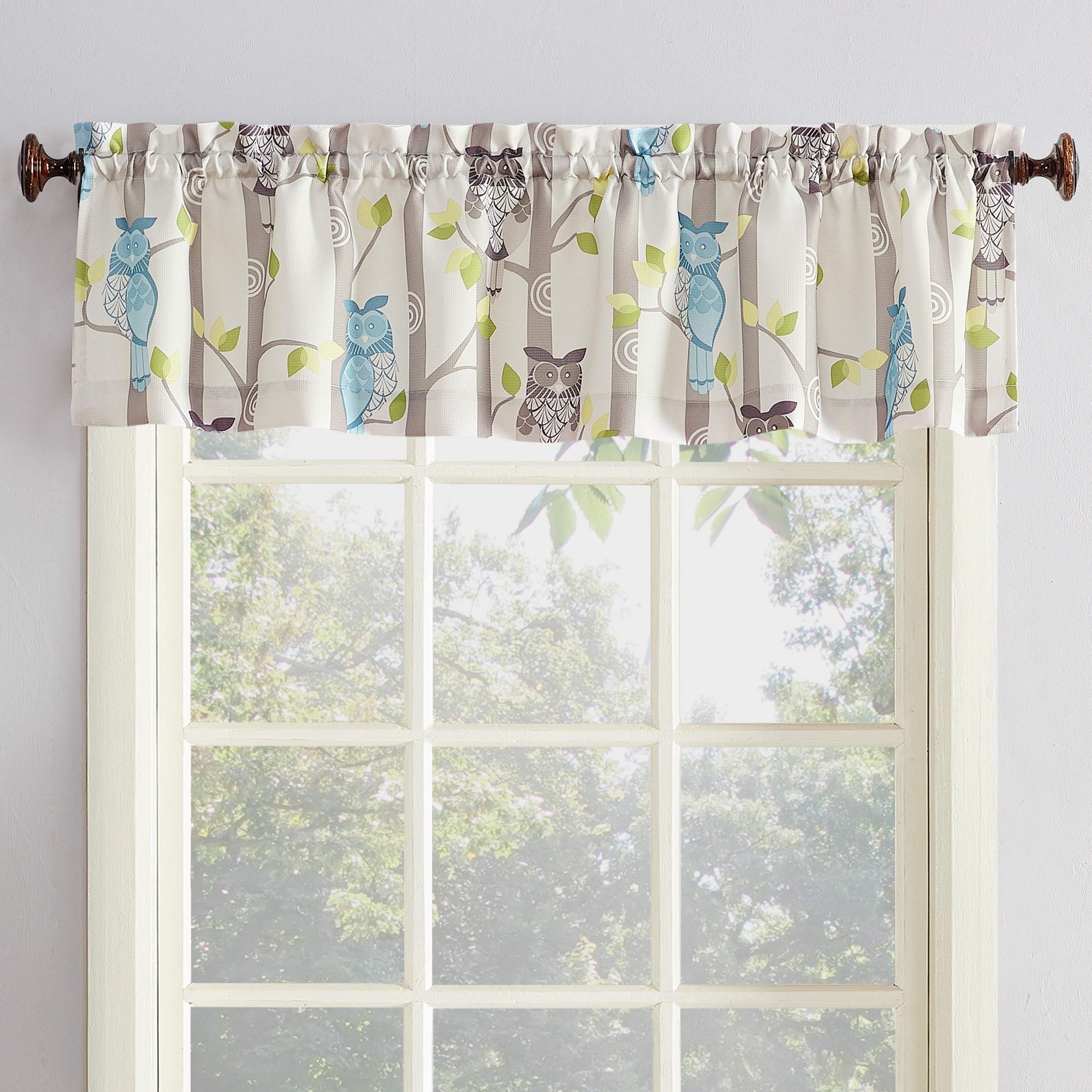 No. 918 Hoot Kitchen Curtain Valance, 56 by 14 inch, Mocha by No. 918