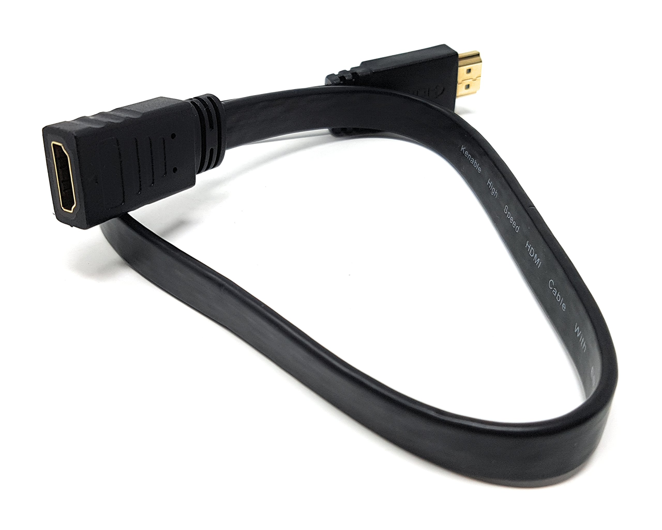 MainCore 50cm Long Flat HDMI to HDMI Extension Cable for TV Stick, TV, DVD, AnyCast, Airplay, Dongle...etc (Available in 0.20m, 0.50m, 1m, 2m, 3m, 5m) (0.50m)