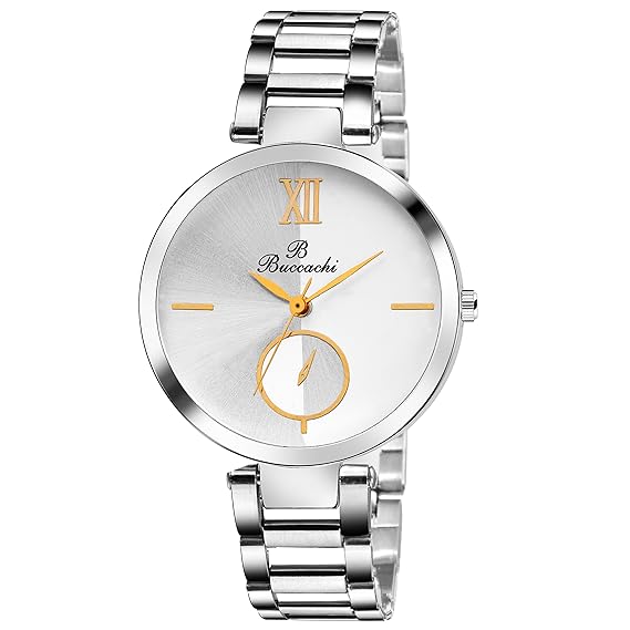 Analogue Women's Watch (White Dial Silver Colored Strap)