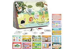 Freebear Busy Book for Toddlers Preschool Learning Activities Resources Autism Sensory Montessori Toys for 2-3 Year Old,Travel Toys, Gifts for Girls and Boys 4 5 6 Years (Animal World)