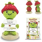 THEGIFTY Handmade Strawberry Turtle Crochet Doll – “Be The Turtle” Positive Affirmation Gift– Emotional Support Plushie | Desk Decor Gift, Handmade Stuffed Animal for Women, Men