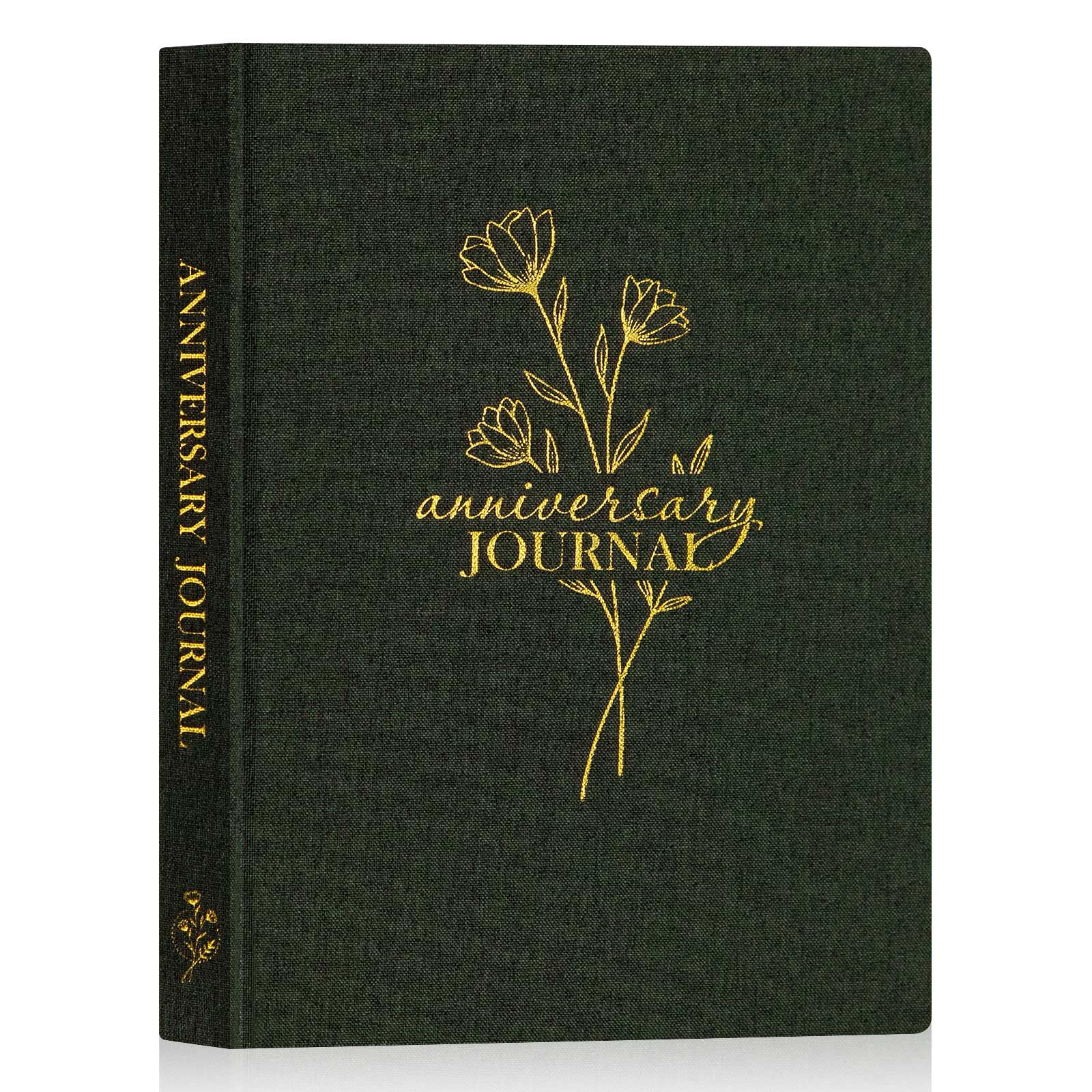 Lanpn Wedding Anniversary Journal Notebook - Linen First Year to 70th Anniversary Scrapbook Memory Book for Couples - Newlywed Marriage Journal Wedding Anniversary Book Gifts (Green, 190 Pages) — image 1