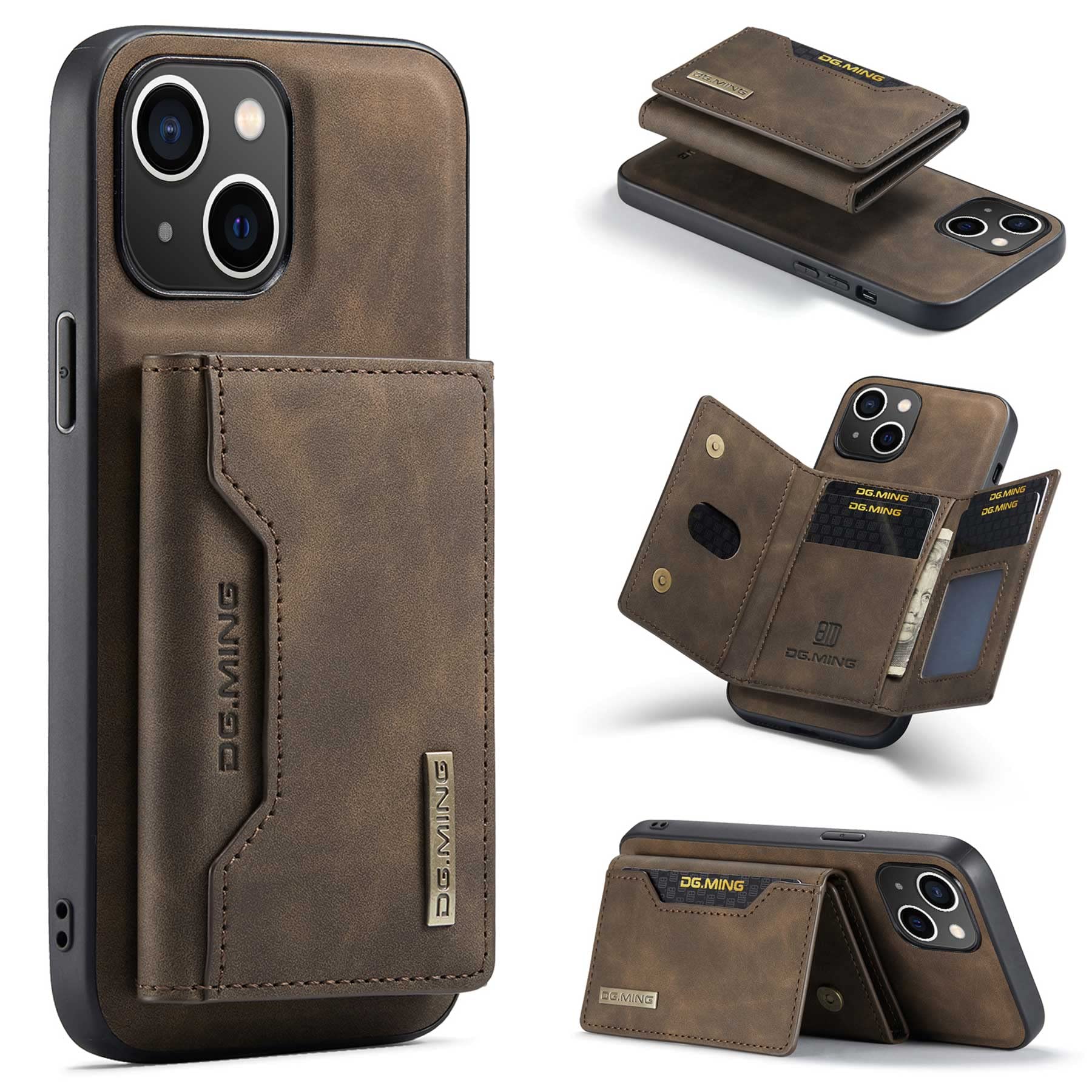 ZCDAYE Wallet Case for iPhone 15 Plus, Leather Phone Case with Removable Magnetic Card Holder Men Women Cases Useful Protective Phone Cover for iPhone 15 Plus (6.8 inches), Khaki — image 1