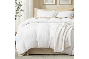 David's Home Waffle Weave Duvet Cover Set King Size,Soft Breathable 3pcs Comforter Cover Set with 2 Pillowcases,Textured Home