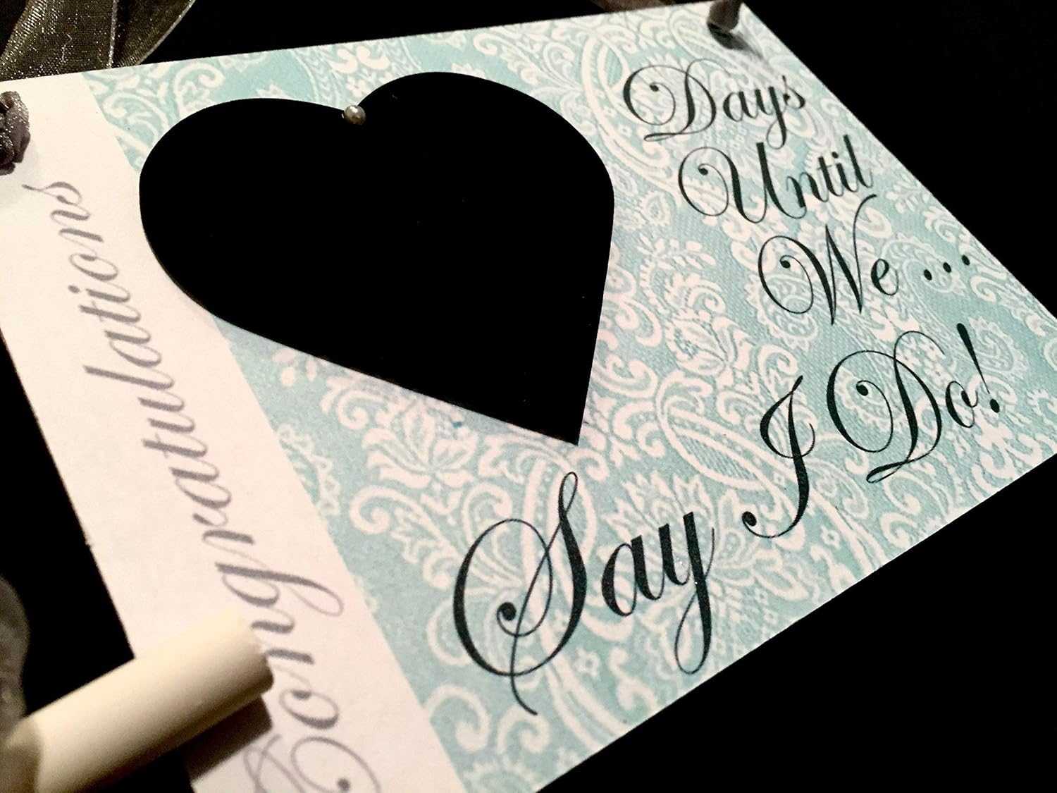Amazon Com Bridal Shower Gift Idea Engagement Gift Days Until We Tie The Knot 5x7 Countdown Sign New Rose Gold Design Countdown To Wedding Includes Chalk Handmade