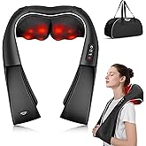 ALLJOY Neck Massager for Pain Relief Deep Tissue, Shiatsu Neck Back Massager with Heat, Valentine‘s Day Gifts for Women Men Mom Dad Friend, Corded Use with Storage Bag