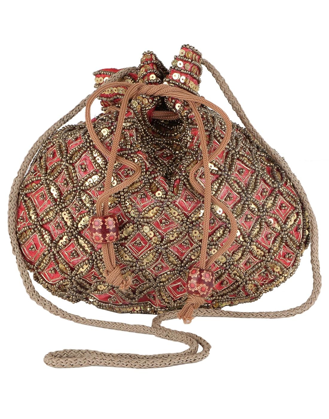 fashiondrobe women's broad potli (red)(fdbp002)