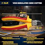 S&R VDE Insulated Diagonal Side Cutter 160mm 1000V Rated Pliers view 2