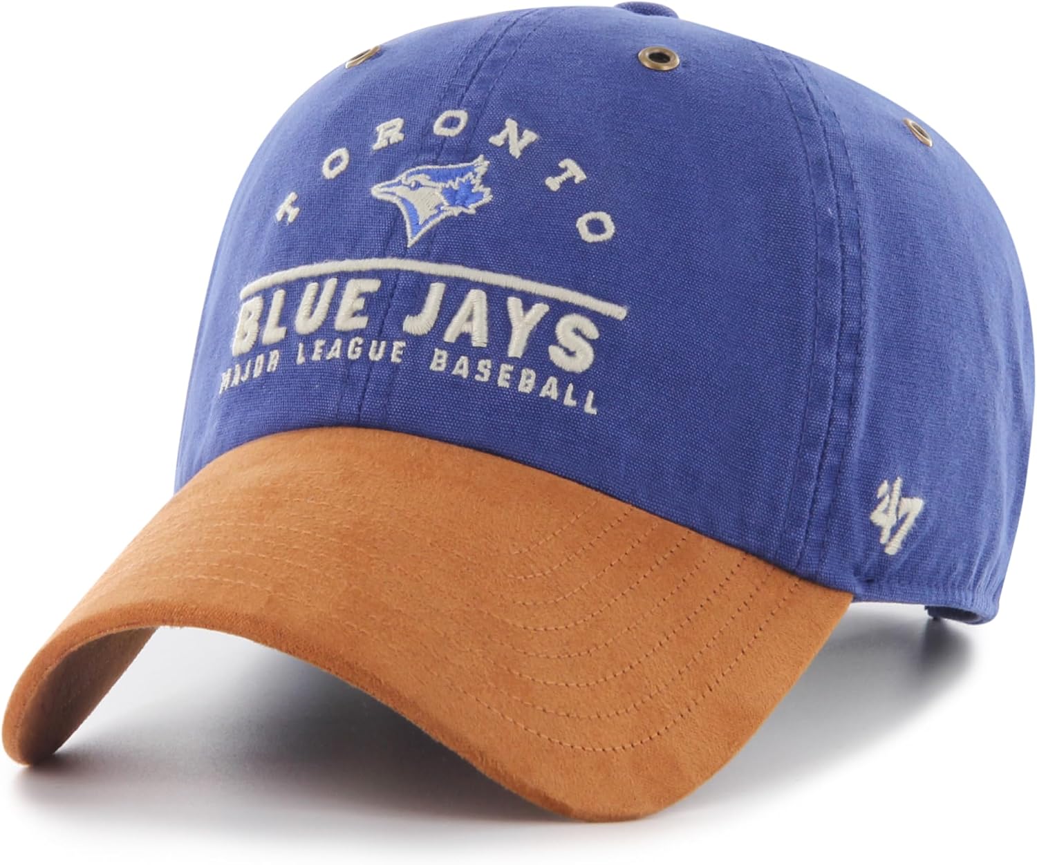 47 MLB Toronto Blue Jays Clean Up Windham Suede Hat – Adjustable Strapback MLB Baseball Cap, Relaxed Fit Cotton