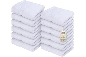 Utopia Towels Premium Washcloth Set, 12 by 12 Inches, 600 GSM 100% Cotton Face Cloths, Highly Absorbent and Soft Feel Fingert