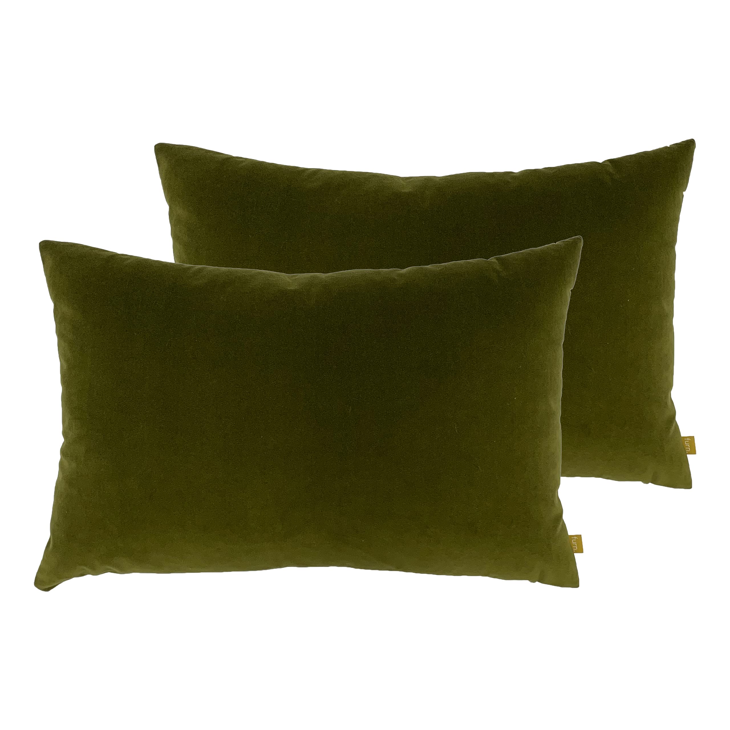 furn. Contra Twin Pack Polyester Filled Cushions, Olive, 40 x 60cm