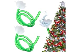 Acellegic 2 Pack Christmas Tree Watering System Christmas Tree Watering Funnel Poinsettia Shape 59 Inch PVC Green Pipes Secured Cable Tie Leakproof for Indoor and Outdoor Plant