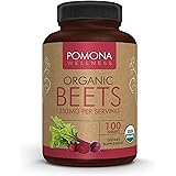Pomona Wellness Organic Beet Supplement 1350mg, Organic Beet Root Powder, Supports Blood Pressure, Heart Health, Circulation,