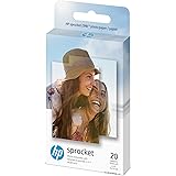 HP 1AH01A Sprocket Photo Paper, exclusively for Sprocket Portable Photo Printer, (2x3-inch), sticky-backed 20 sheets