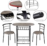 Yaheetech 3 Piece Dining Table & Chairs Set Compact with Storage Shelf view 5