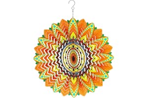 Sinor Wind Spinner for Outdoor Indoor Garden Yard Lawn, Home Decor Gift Hanging Stainless Steel Spinners 3D Art Sculpture Ornaments Kinetic Decoration -Sunflower