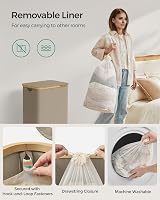 SONGMICS 90L Laundry Basket with Lid Camel Brown LCB509N01V1 view 5