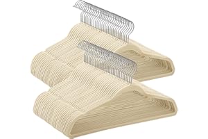 SONGMICS Velvet Hangers, Non-Slip Clothes Hangers with Silver-Colored Swivel Hooks, Slim Space-Saving for Closet, Heavy-Duty,